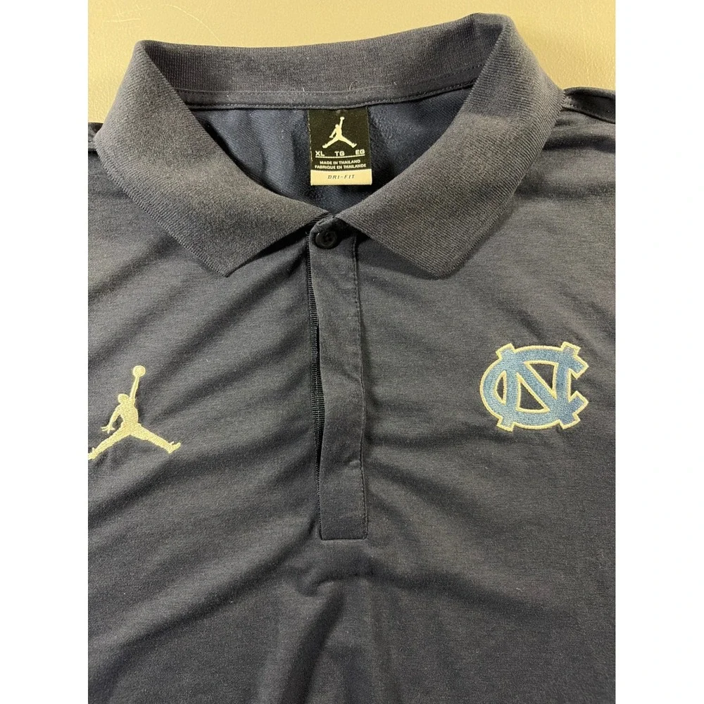 Jordan Polo Shirt Mens XL Navy Blue UNC Tar Heels Military Bowl Dri-FIT Athletic